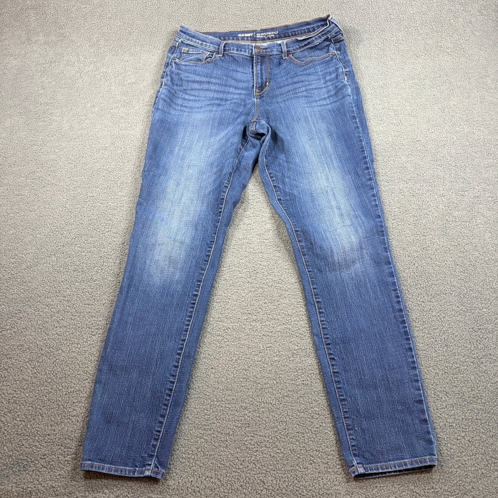 Old Navy Jeans Womens 12 Tall Blue Curvy Skinny Mid Rise Stretch S/781348-03